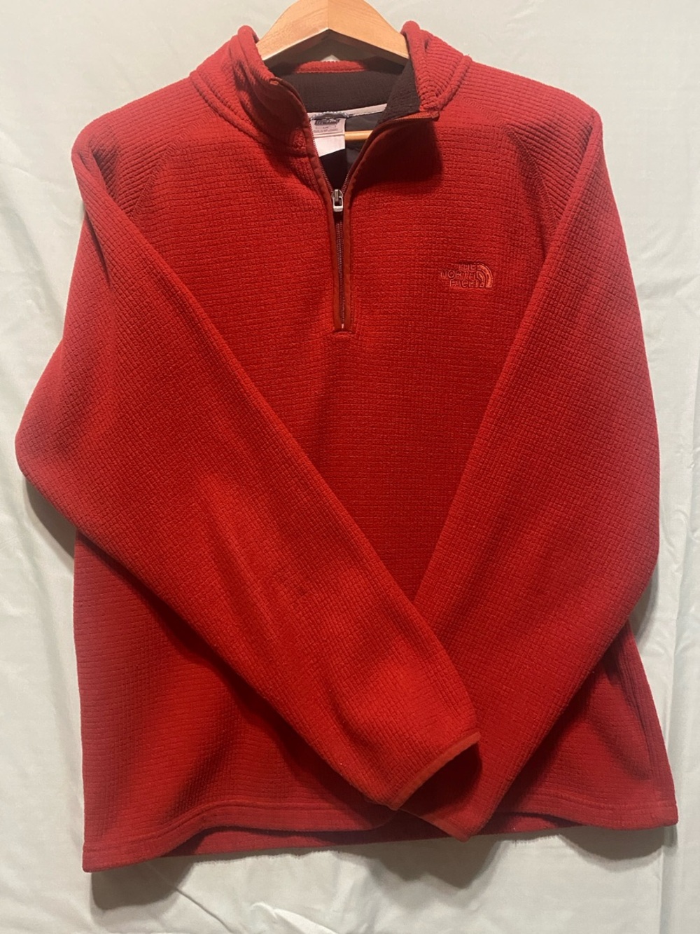 The North Face Men’s Red Quarter-Zip Fleece Sweater Men’s L